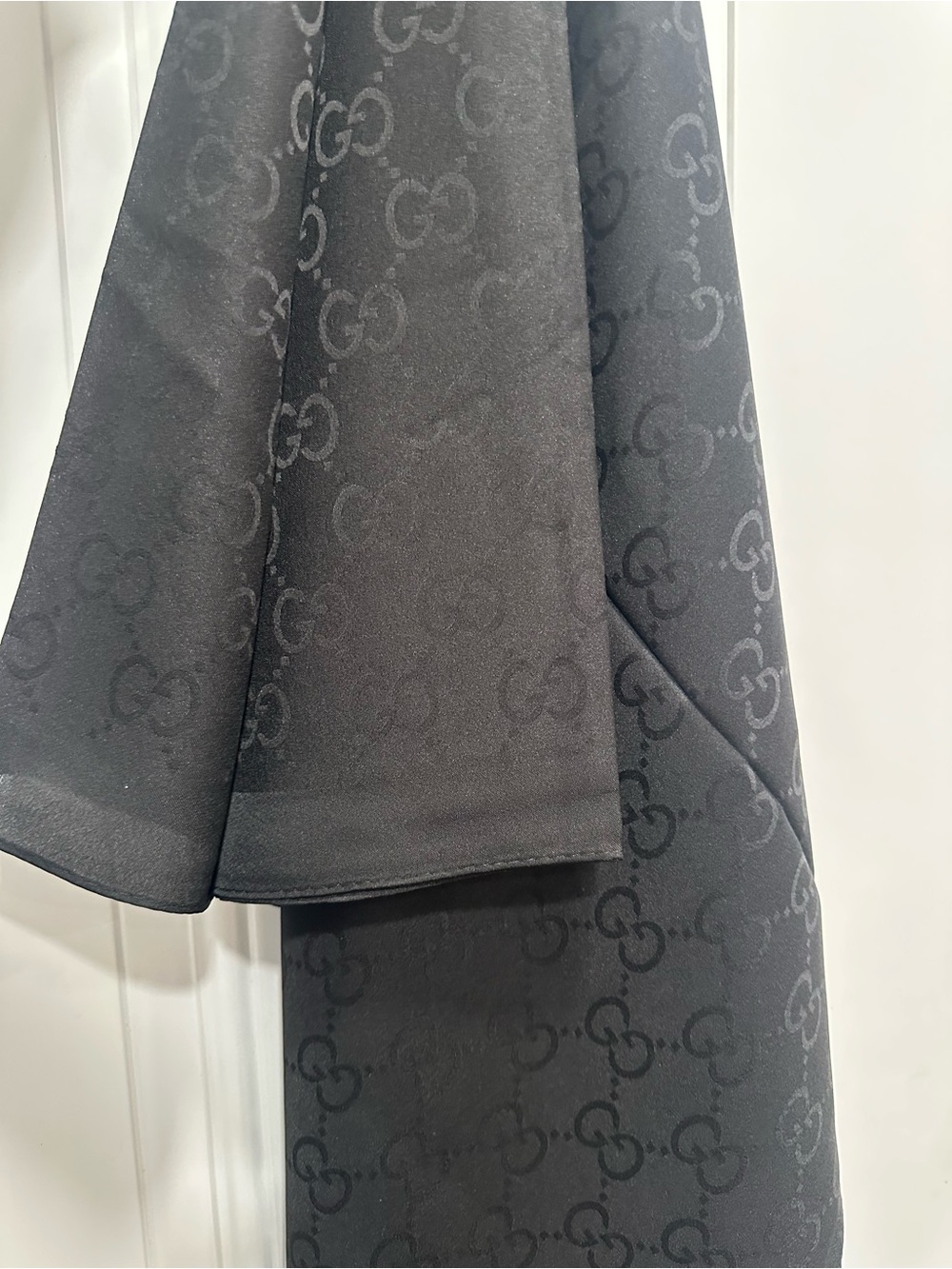 GG silk Black scarf 54”x 54”